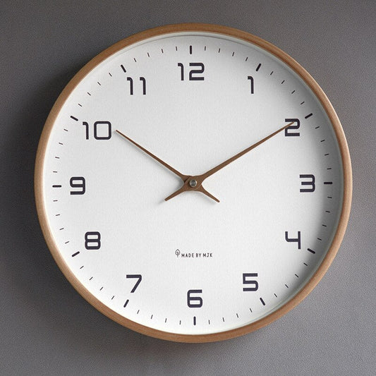 Scandinavian Wooden Wall Clock Minimalist Quartz Silent 25cm 30cm - Tampa Home & Garden Store