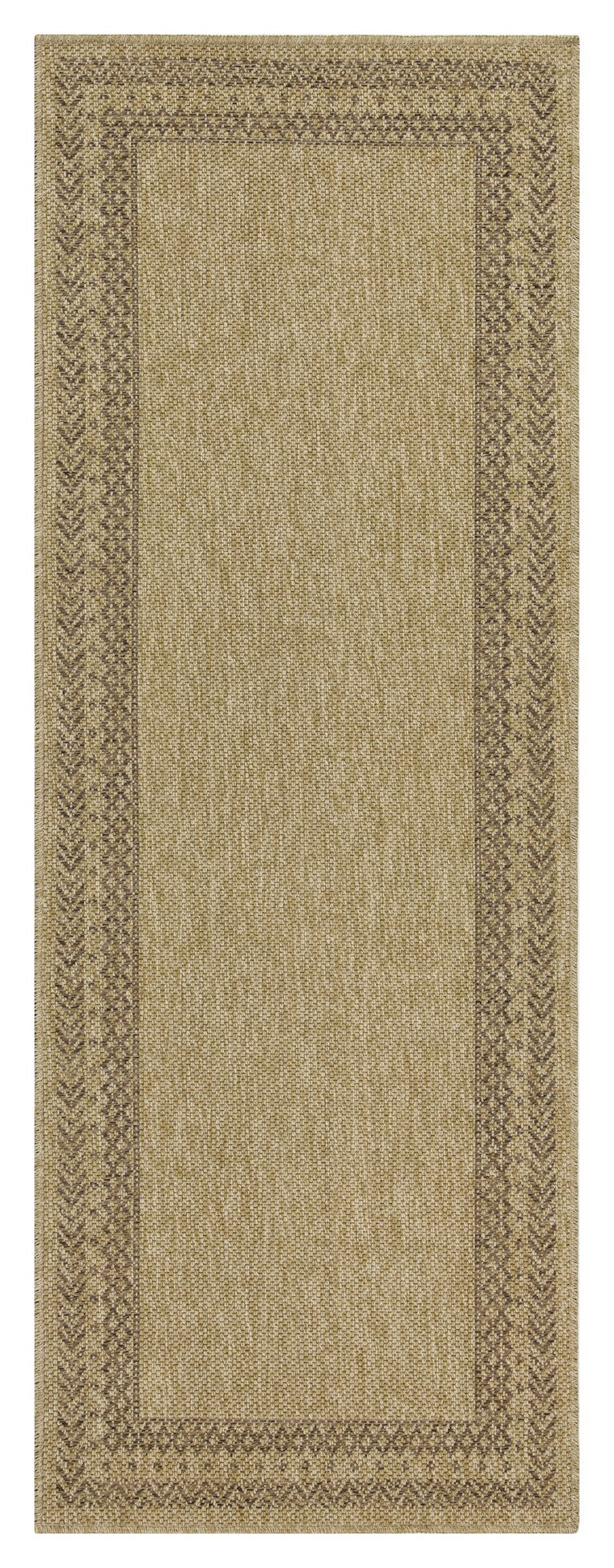 Durable Jute Indoor Outdoor Area Rug by HouseOfZazla in natural beige with brown border on Tampa Home & Garden Store