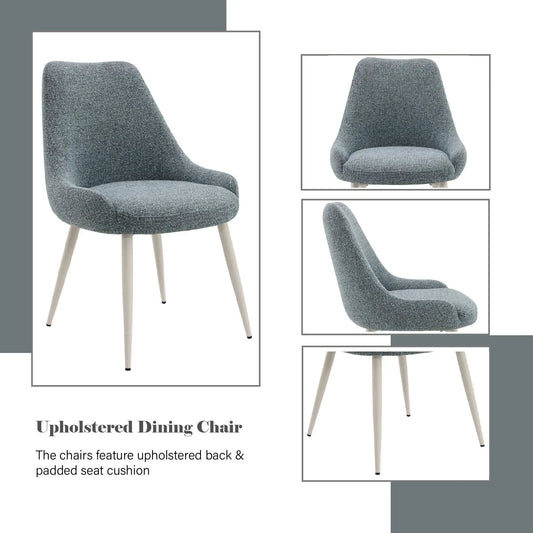 Table Side Chair Light Blue upholstered dining chair with wood legs by Unique Piece Furniture on Tampa Home & Garden Store