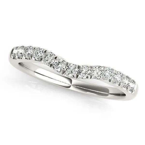 14k white gold diamond curved wedding band, 1/4 cttw, by Bids.com on Tampa Home & Garden Store