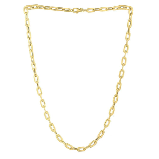 14k yellow gold oval domed paperclip necklace chain by Bids on Tampa Home & Garden Store