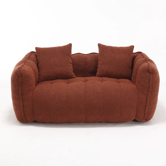 Cozy beanbag chair with high resilience foam core for 2 in rust-brown fabric, 2 cushions on Tampa Home & Garden Store