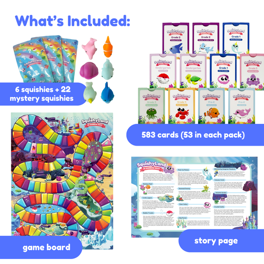 SquishyLand pack by The Fidget Games: 6 squishies + 22 mystery squishies, Reef cards on Tampa Home & Garden Store