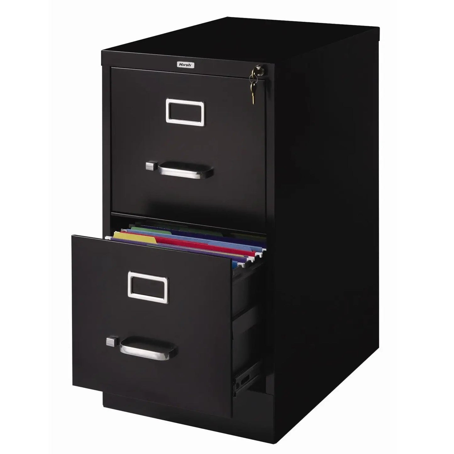 Hirsh 2-drawer black metal vertical filing cabinet with lock on Tampa Home & Garden Store