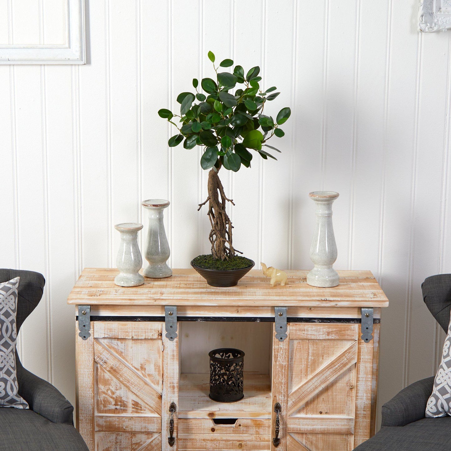 2’ Ficus Bonsai Artificial Tree in Decorative Planter - Tampa Home & Garden Store