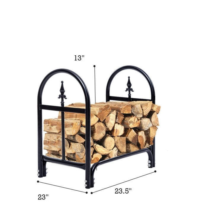 2 Ft. Small Indoor/Outdoor Heavy Duty Steel Firewood Storage Holder - Tampa Home & Garden Store