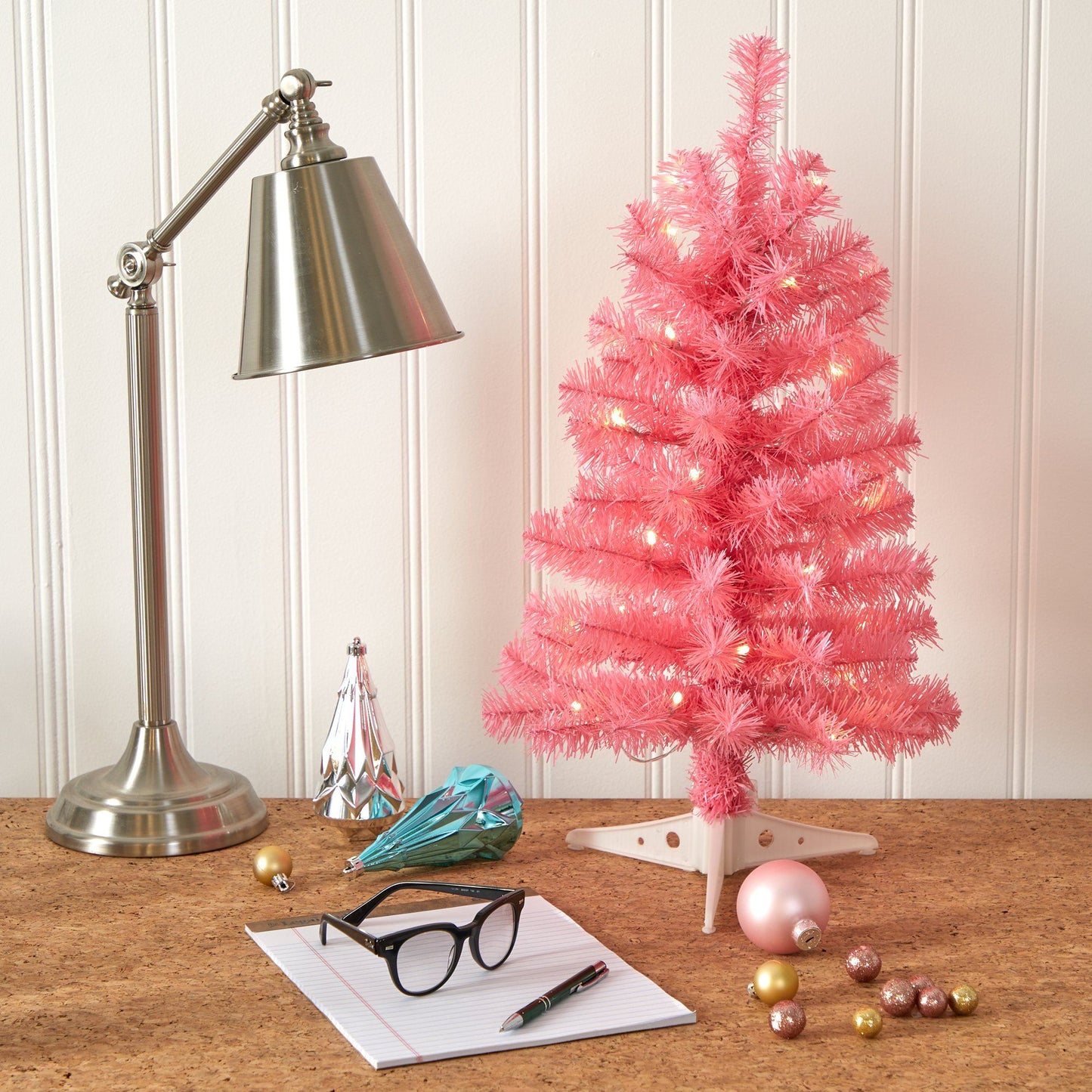 2’ Pink Artificial Christmas Tree with 35 LED Lights and 72 Bendable Branches - Tampa Home & Garden Store
