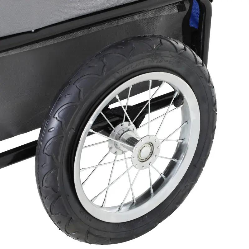 2-in-1 3-wheel pet jogging stroller bike trailer wheel with silver rim and black tire on Tampa Home & Garden Store