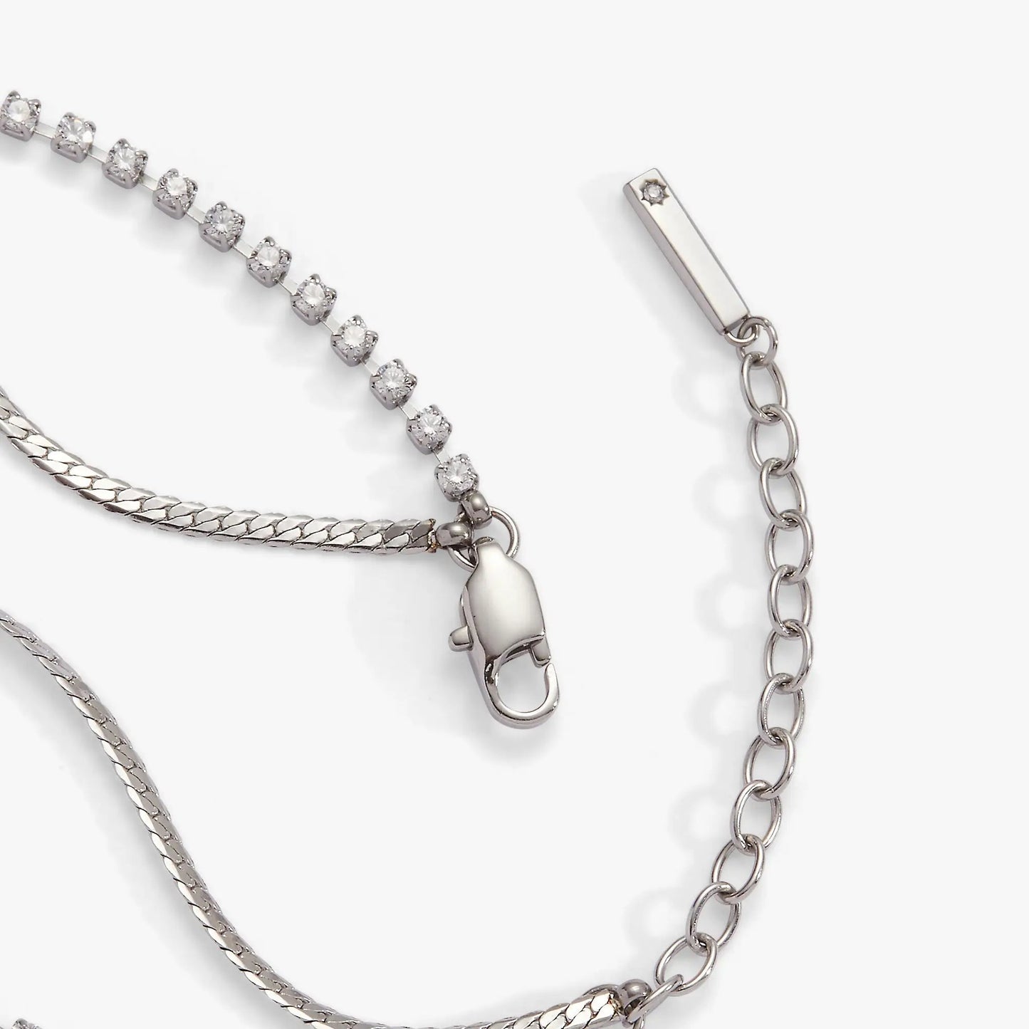 Double Strand Crystal Tennis Chain Bracelet by Alex and Ani in silver-tone with clear crystals on Tampa Home & Garden Store