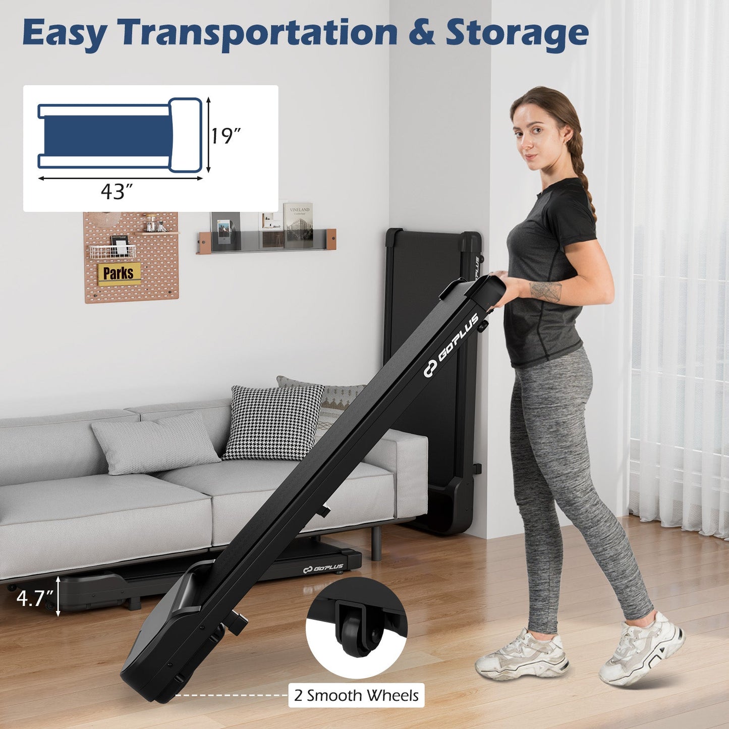 2.5HP Under Desk Treadmill with Remote Control and 3 Countdown Modes