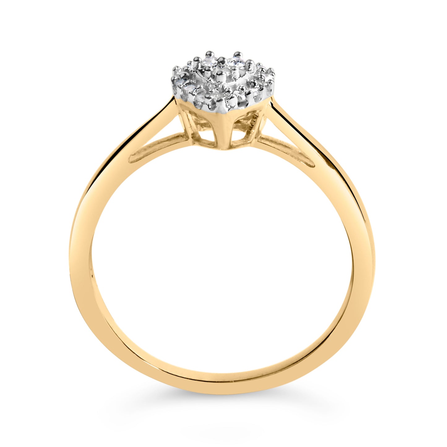 10K yellow gold diamond heart halo promise ring, 1/10 Cttw on Tampa Home & Garden Store
