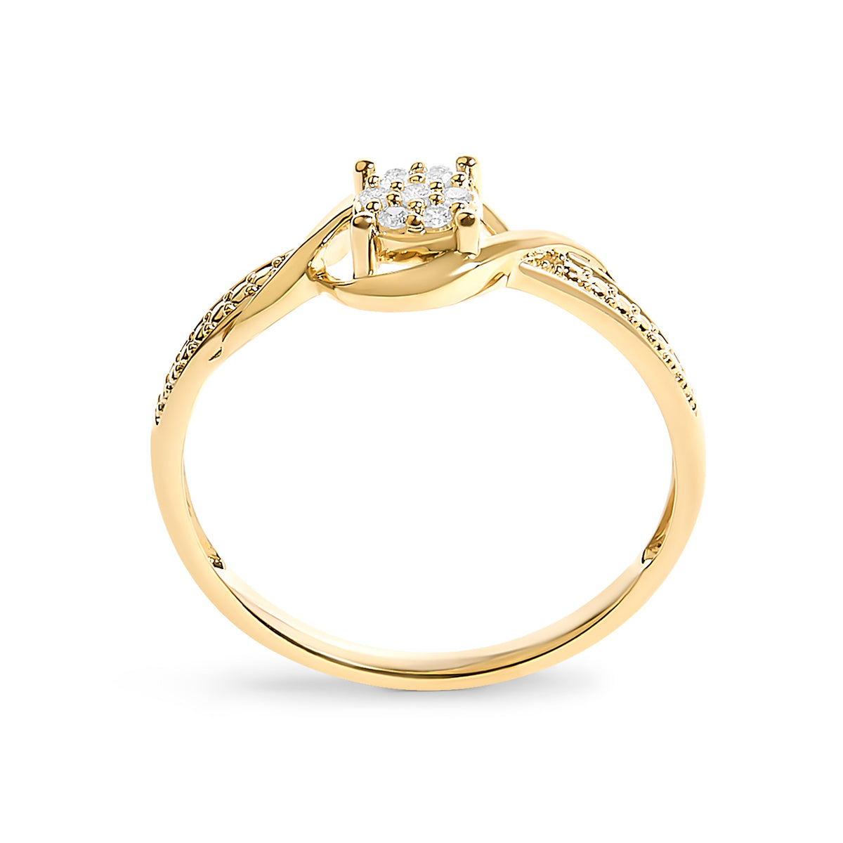 10K Yellow Gold Diamond Cluster Twisted Promise Ring by Bids.com on Tampa Home & Garden Store