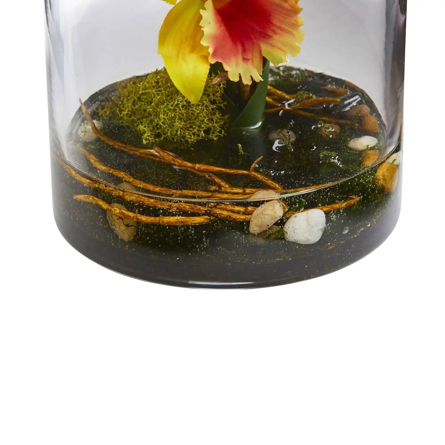 20’’ Cattleya Orchid Artificial Floral Arrangement in Cylinder Vase - Tampa Home & Garden Store