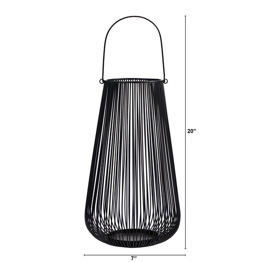 20” Vintage Black Metal Wire Votive Tea Lantern Candle Holder - Tampa Home & Garden Store