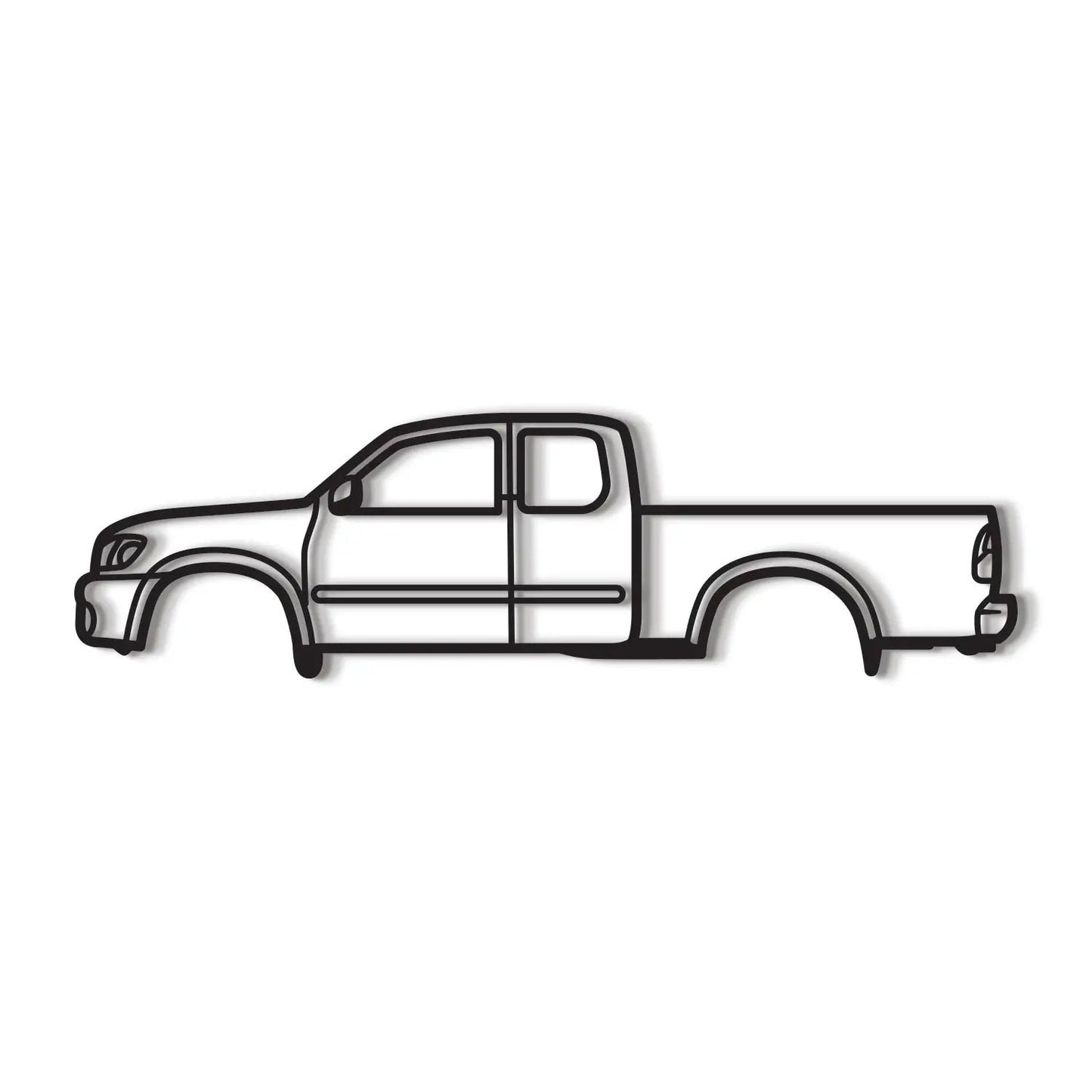 2000 Tundra 1st Gen MT0282 metal wall art black line drawing of a pickup truck side profile on Tampa Home & Garden Store