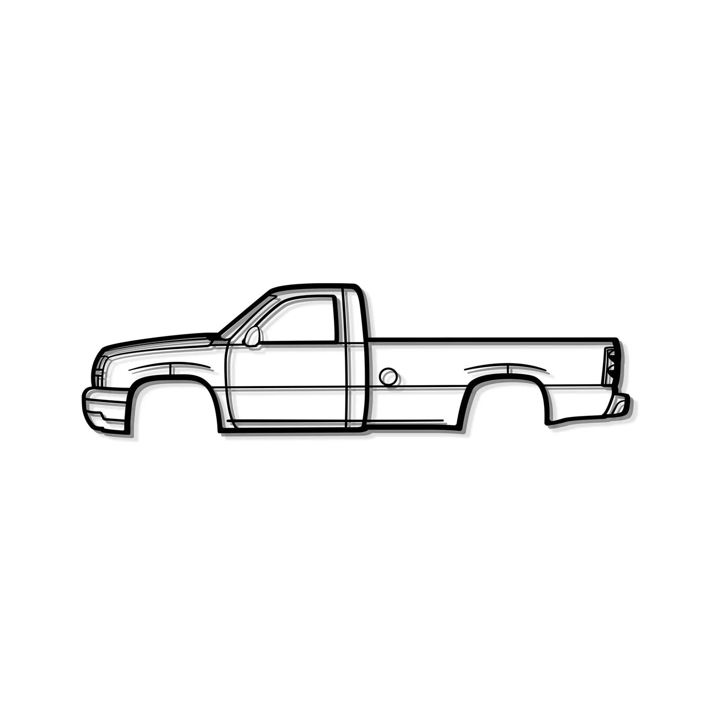 2005 Silverado metal car wall art MT0324 black line art truck silhouette on Tampa Home & Garden Store