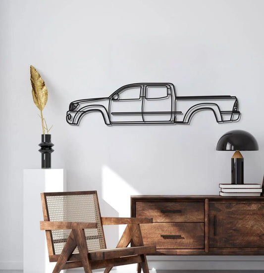 2005 Tacoma 2nd Gen metal wall art by Modello Turbo, black pickup silhouette on Tampa Home & Garden Store