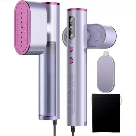 SteamEase Pro handheld steamer in lavender with dual voltage and accessories on Tampa Home & Garden Store