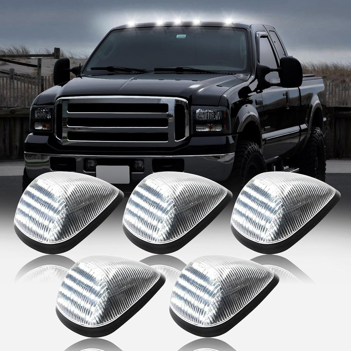 Ford F-250 switchback LED smoked mirror lights kit, AutoLEDTech.com, 2008-2016, six lamps on Tampa Home & Garden Store