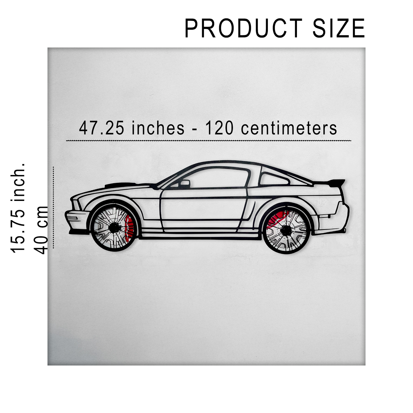 2008 Mustang GT Fastback Wall Art – Steel Build with Spinning Wheels-KAFMEKA004 - Tampa Home & Garden Store