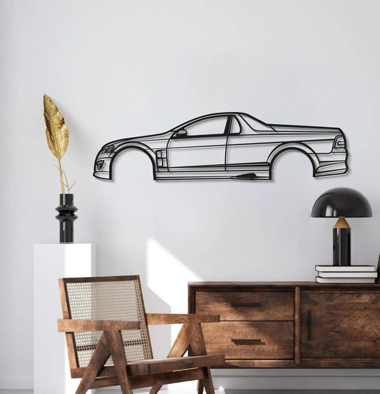 2009 HSV Maloo metal car wall art, line-art pickup silhouette by Modello Turbo on Tampa Home & Garden Store