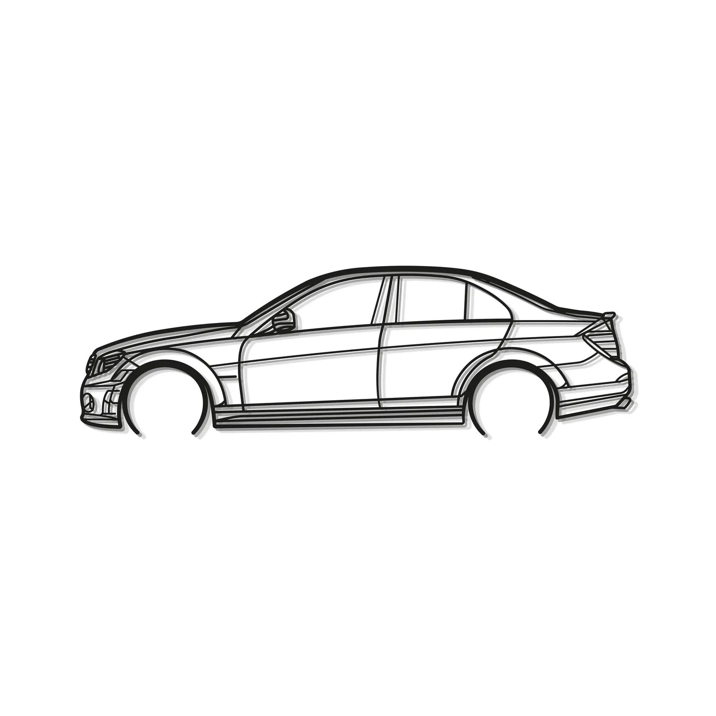 2009 C63 AMG metal wall art car line drawing by Modello Turbo on Tampa Home & Garden Store