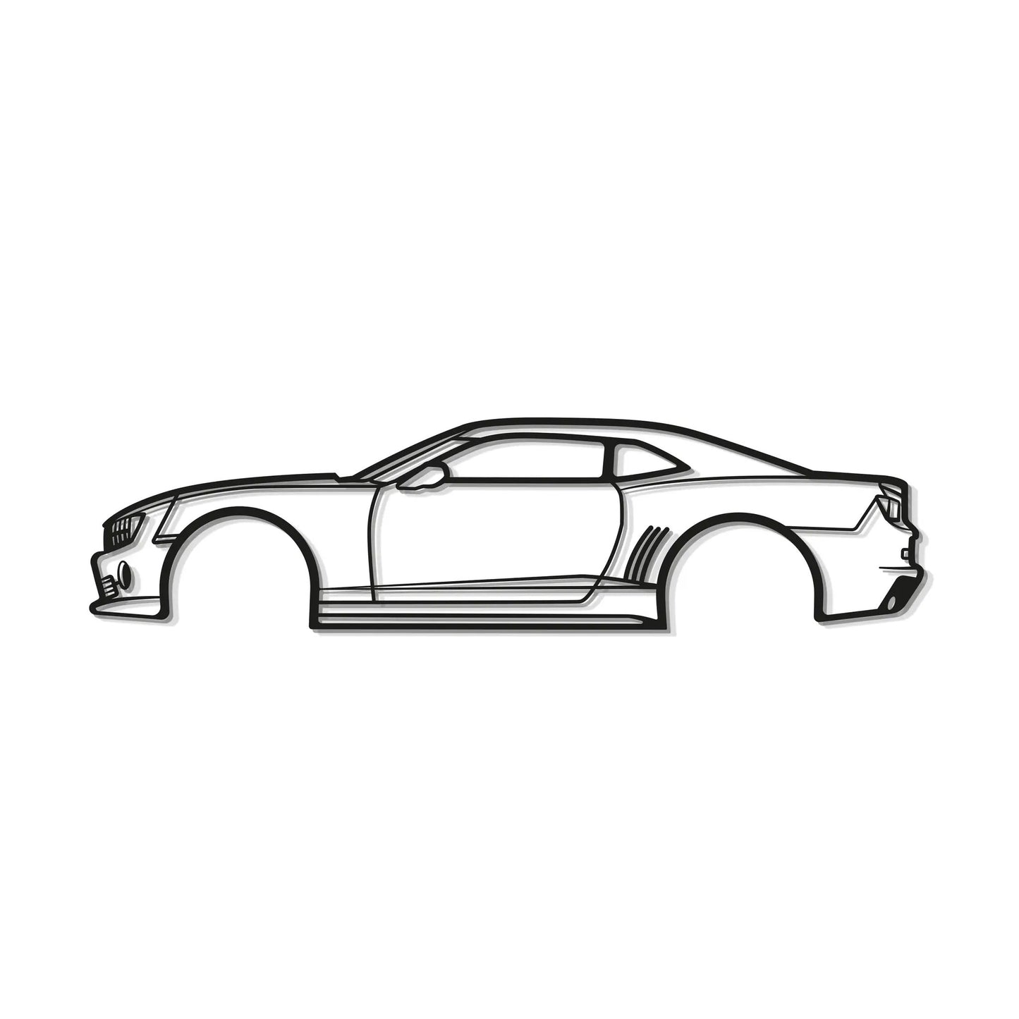 Metal car wall art 2010 Camaro outline in black line art by Modello Turbo on Tampa Home & Garden Store