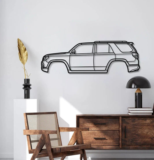 Metal wall art Modello Turbo 2010 4Runner 5th Gen SUV silhouette in black line art on Tampa Home & Garden Store