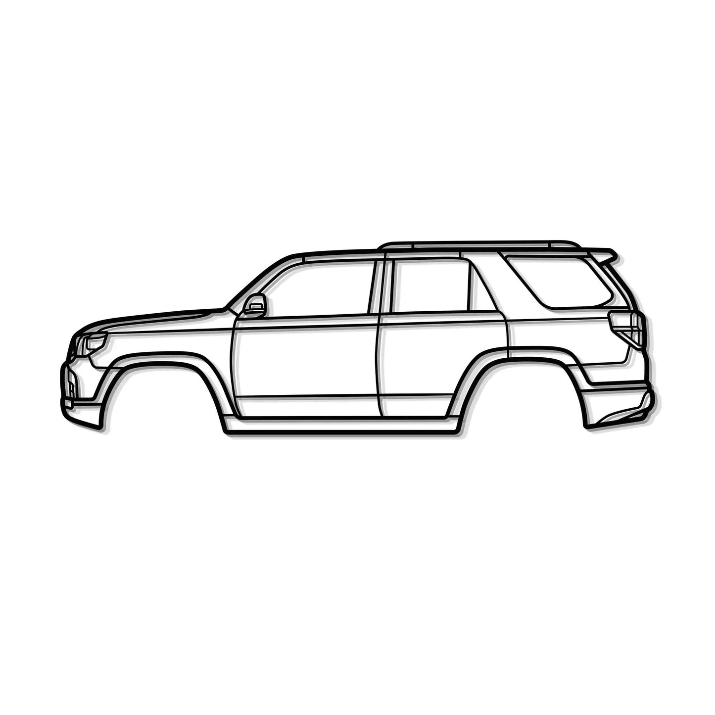 2010 4Runner 5th Gen metal wall art line drawing of SUV with roof rack by Modello Turbo on Tampa Home & Garden Store