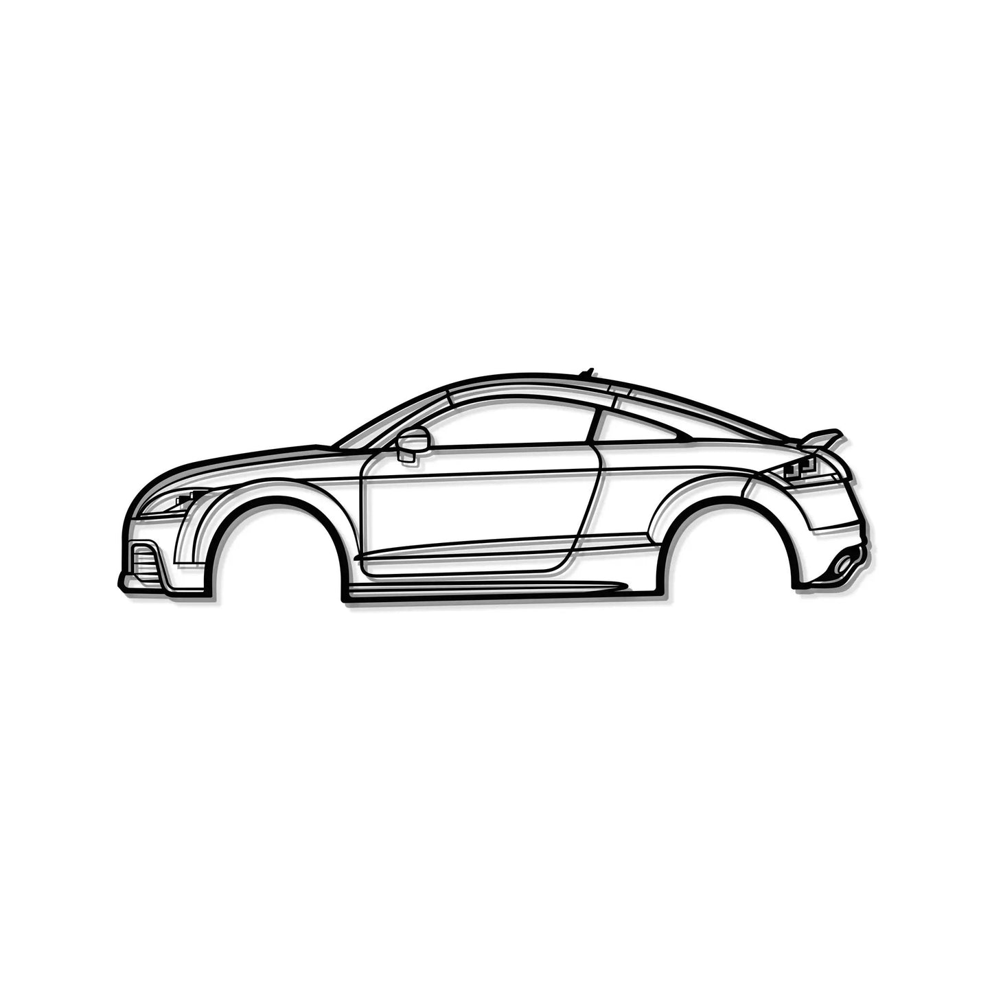 2013 TT RS metal car wall art decor by Modello Turbo, black line illustration on white background on Tampa Home & Garden Store