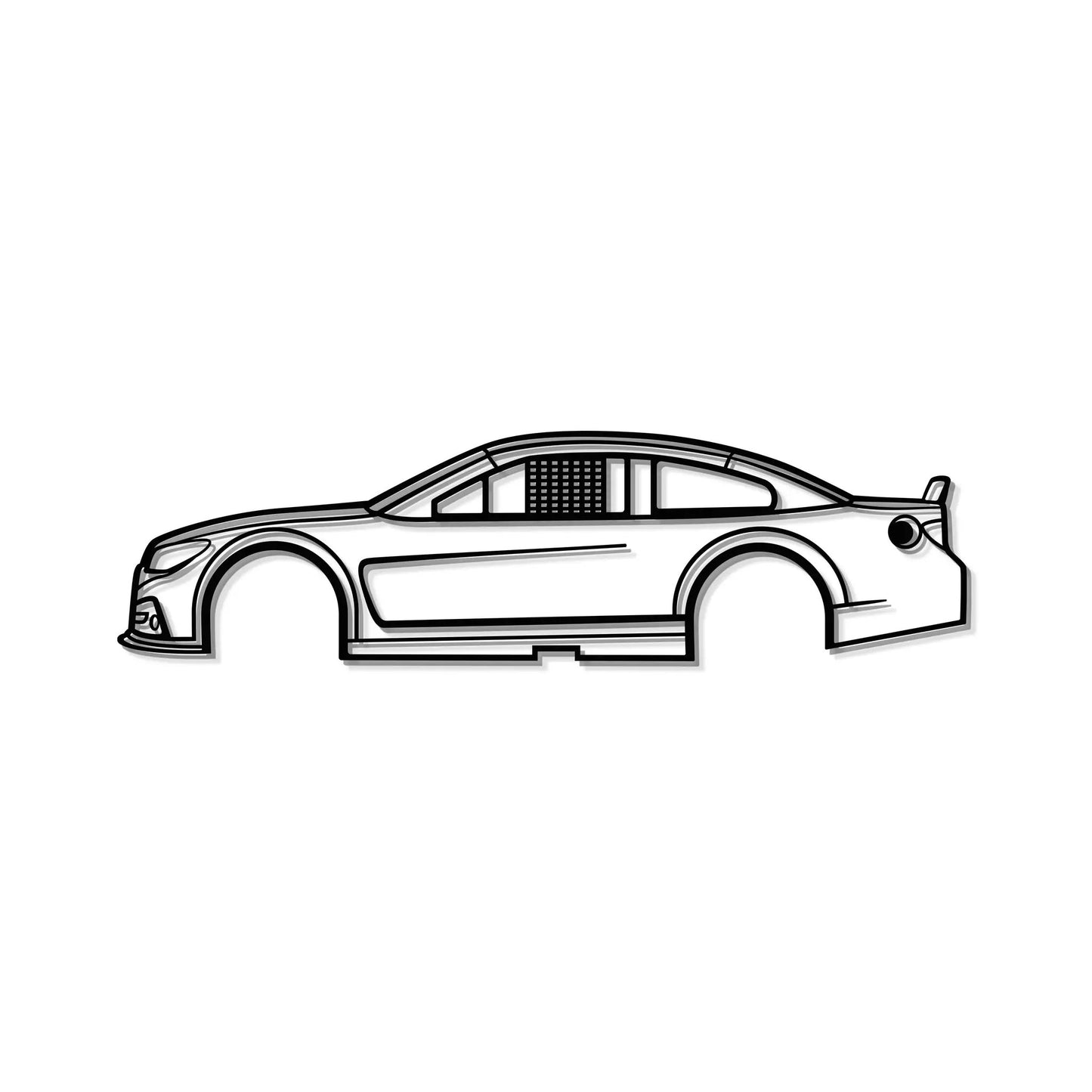 2013 Nascar SS metal wall art and decor, black line drawing of a race car by Modello Turbo on Tampa Home & Garden Store