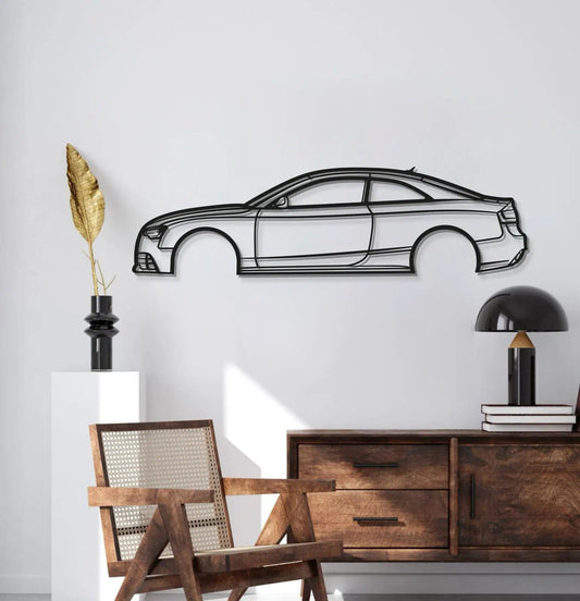 RS5 Coupe Metal Car Wall Art silhouette in black by Modello Turbo, 2014 edition on Tampa Home & Garden Store