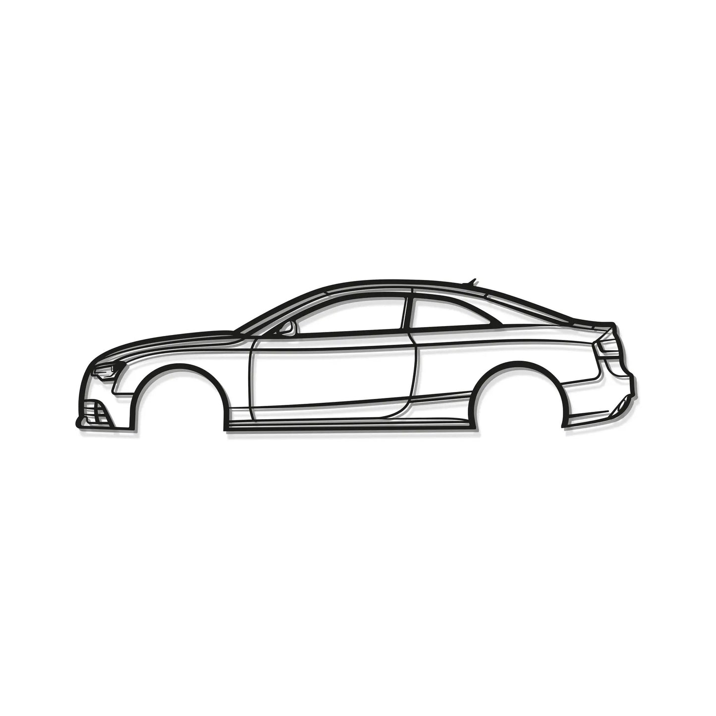 RS5 Coupe metal wall art line drawing in black on white background, 2014 Edition on Tampa Home & Garden Store