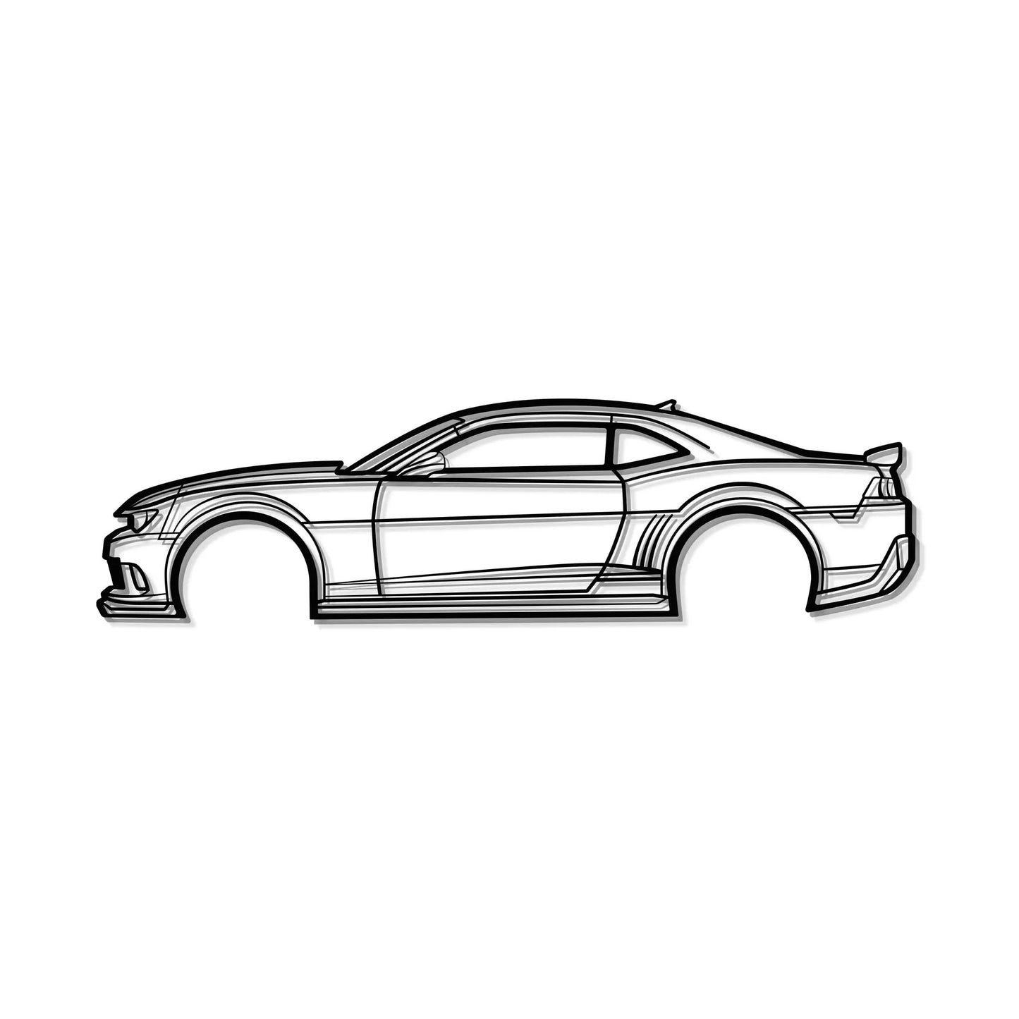 2014 Camaro Z28 metal wall art decor by Modello Turbo, black line-art car sketch on Tampa Home & Garden Store