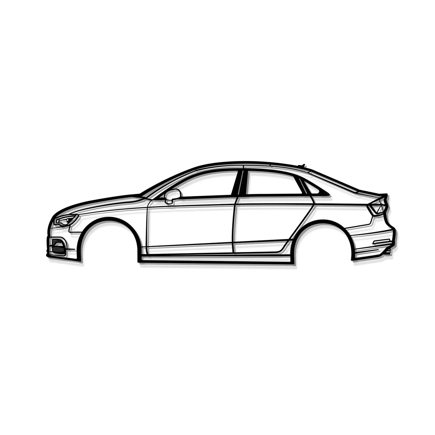 2015 S3 metal car wall art silhouette in black line art for home decor on Tampa Home & Garden Store
