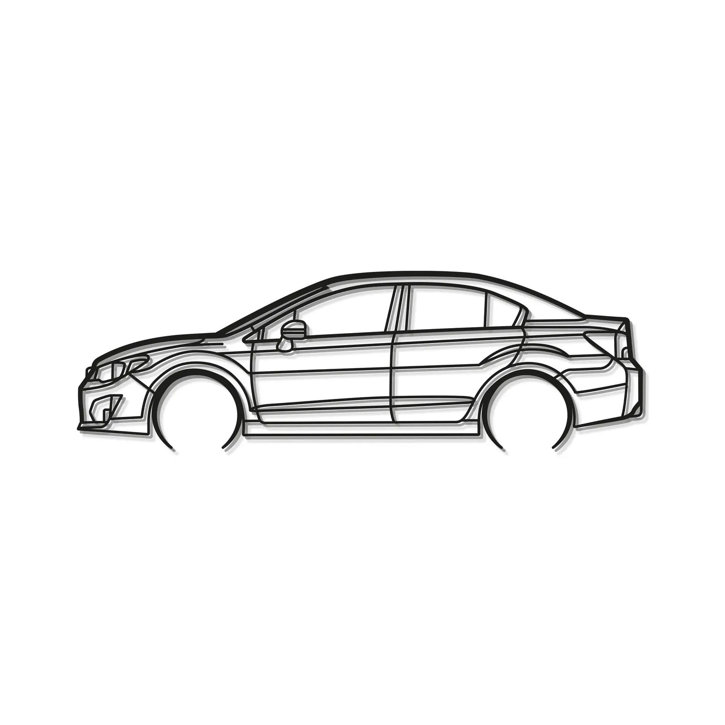 2015 Impreza detailed metal car wall art with black and white line art by Modello Turbo on Tampa Home & Garden Store