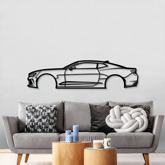 2016 Camaro metal wall art silhouette in black line art for home decor Modello Turbo on Tampa Home & Garden Store