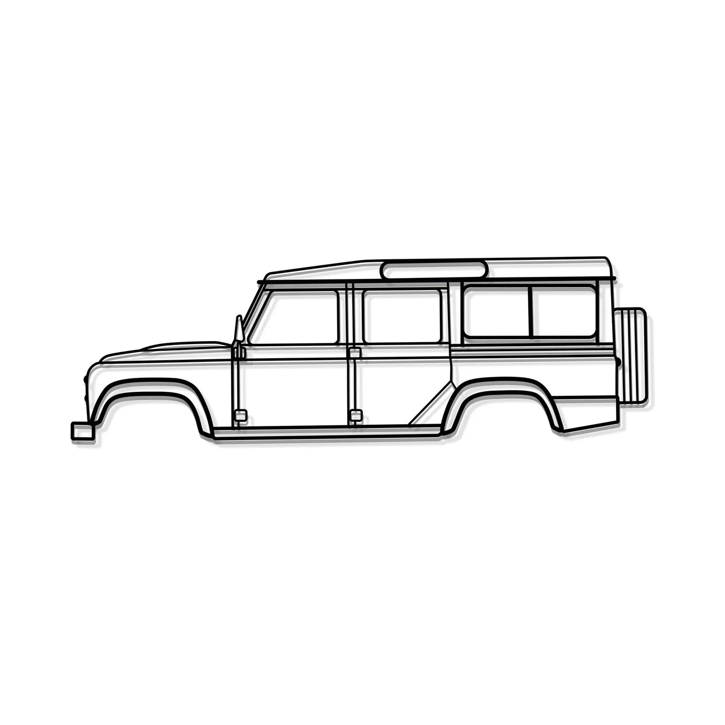 2016 Defender 110 metal wall art line drawing in black on Tampa Home & Garden Store
