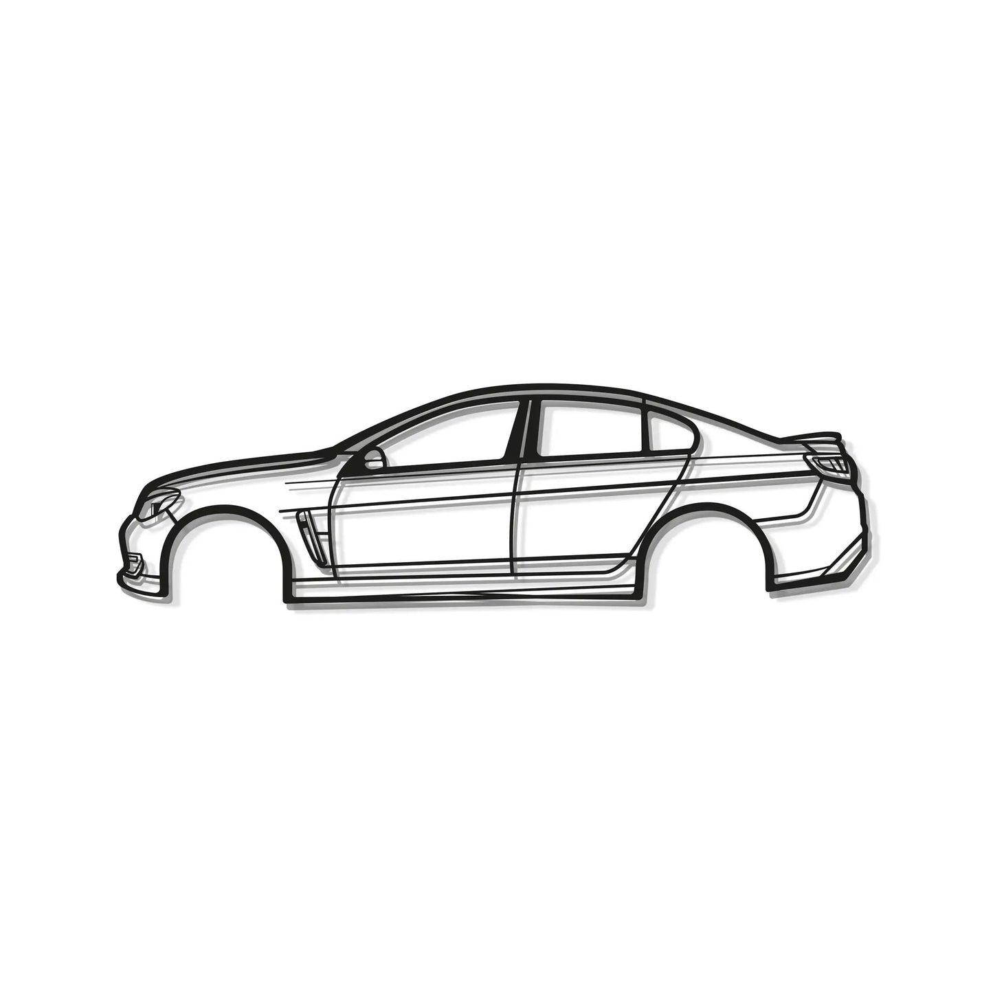 2017 Commodore SSV metal wall art in black line drawing of a car by Modello Turbo on Tampa Home & Garden Store