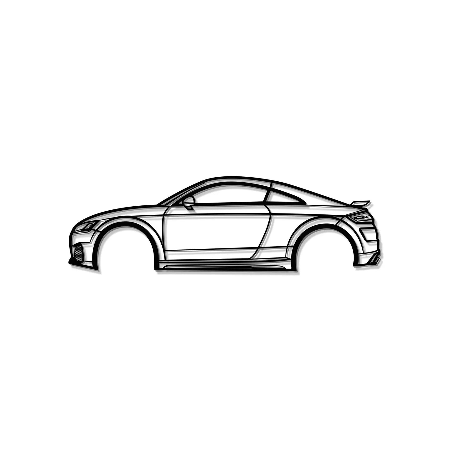 2018 TT RS metal car wall art decor in black and white line drawing for wall display on Tampa Home & Garden Store