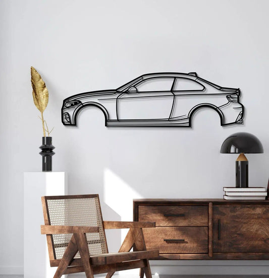 2018 BMW M240i metal wall art decor by Modello Turbo, black line-art car silhouette on Tampa Home & Garden Store