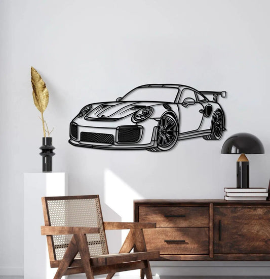 2018 Porsche 911 GT2 RS perspective metal wall art by Modello Turbo on Tampa Home & Garden Store