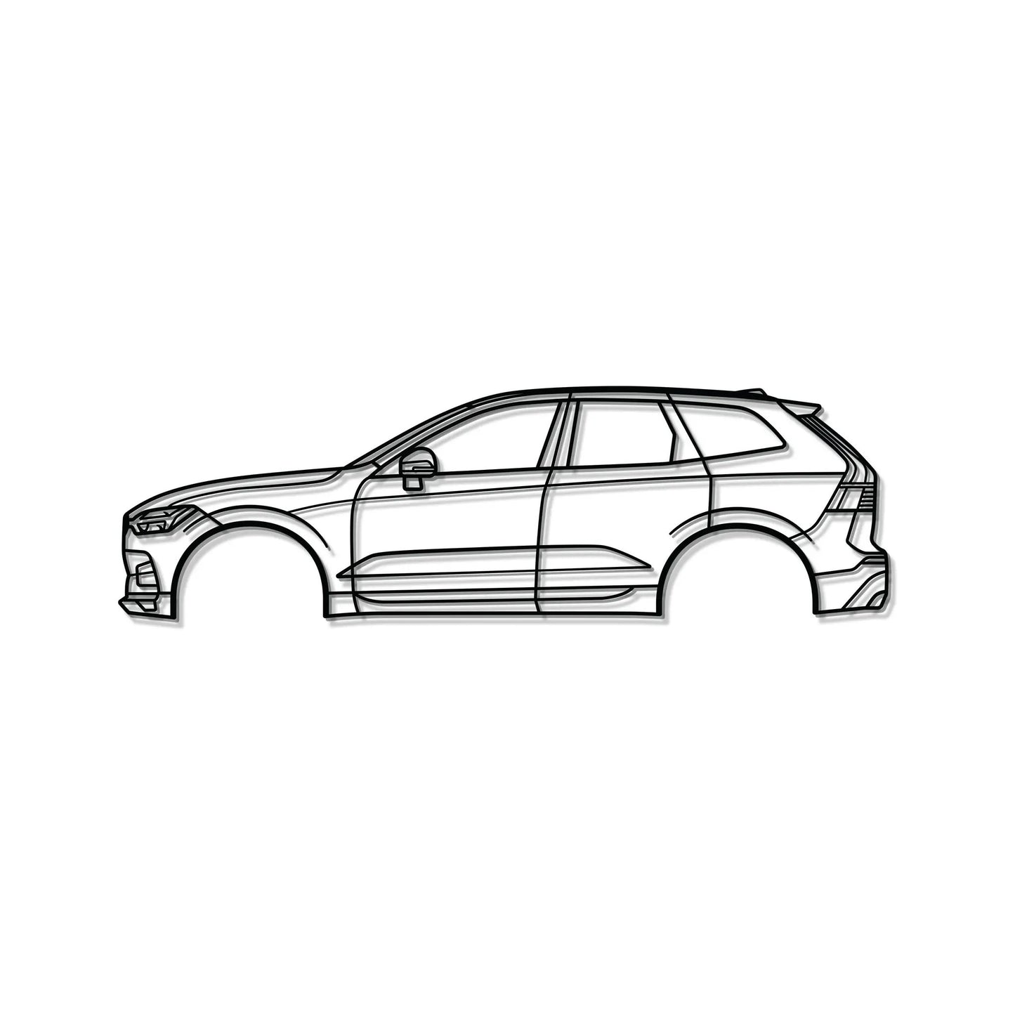 2018 XC60 Second Gen metal car wall art by Modello Turbo, black line-drawn SUV outline on Tampa Home & Garden Store