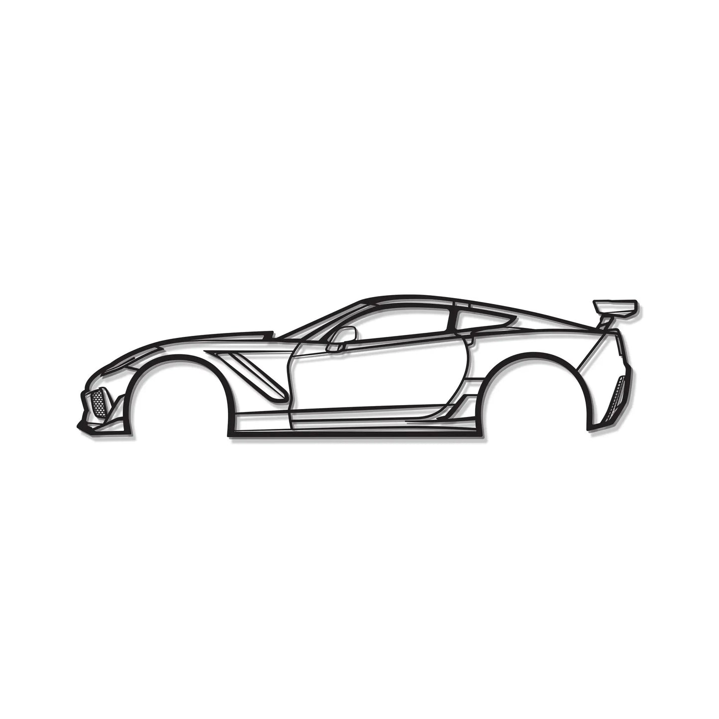 2019 Corvette ZR1 3ZR metal wall art car silhouette in black line art by Modello Turbo on Tampa Home & Garden Store
