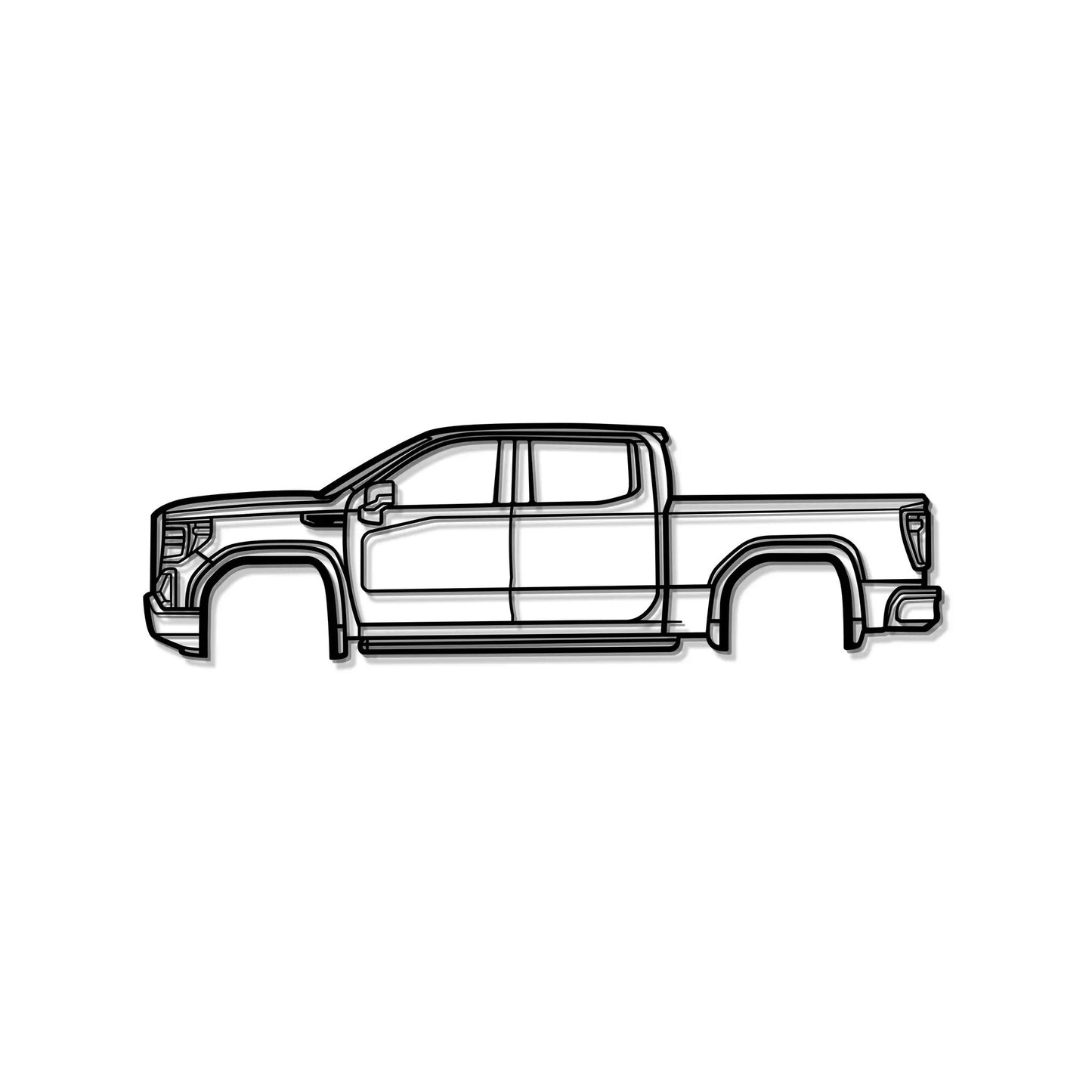 Denali Sierra Metal Car Wall Art MT0655 black line-drawn pickup by Modello Turbo artwork on Tampa Home & Garden Store