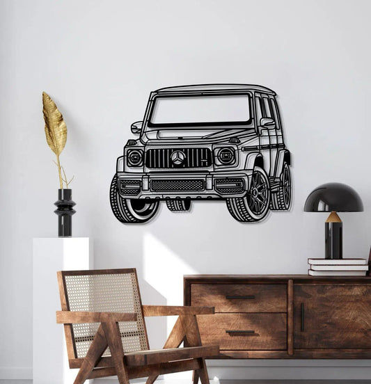 G63 AMG Perspective Metal Car Wall Art by Modello Turbo in black line art on Tampa Home & Garden Store