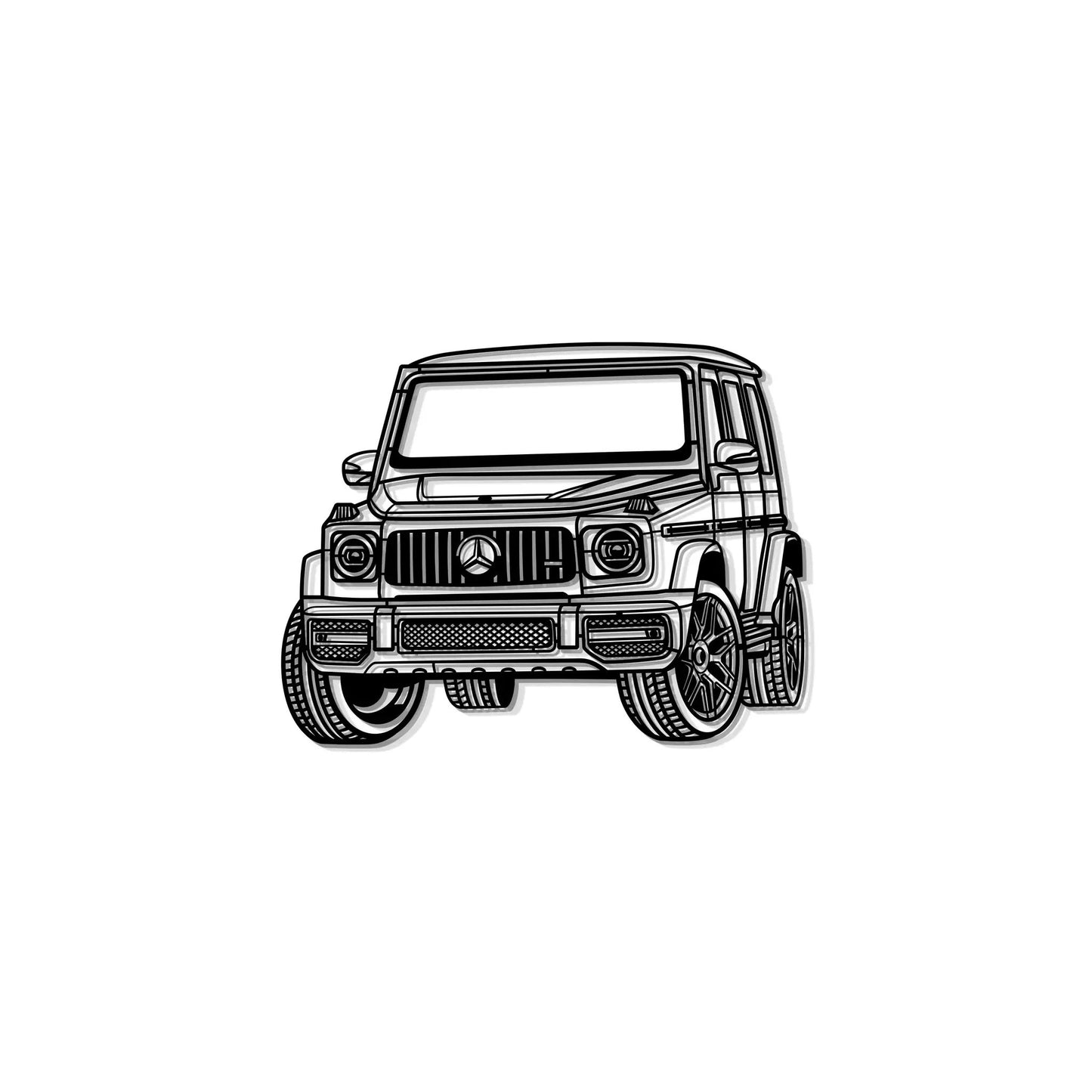 G63 AMG Metal Car Wall Art line drawing Mercedes G63 AMG front view metal Modello Turbo on Tampa Home & Garden Store