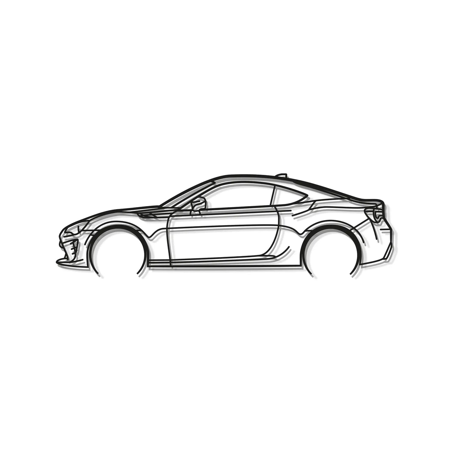 2017 GT86 Detailed Metal Car Wall Art by Modello Turbo, black line drawing on Tampa Home & Garden Store