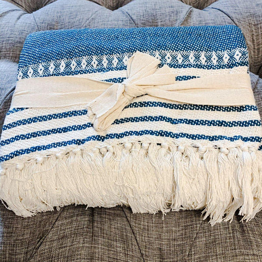 Waverly Woven Throw Blanket with Striped Colors