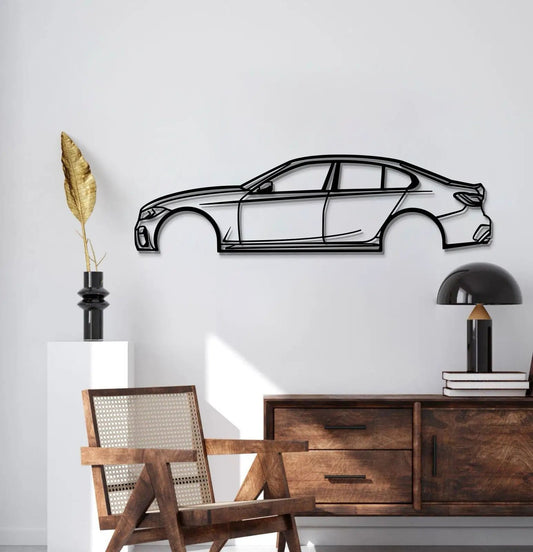 2020 M340i metal car wall art by Modello Turbo, BMW sedan silhouette on Tampa Home & Garden Store